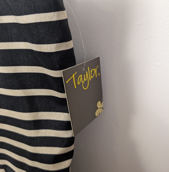 Taylor Stripe Silk Blend Strappy Cocktail Mini Dress NEW! - Picture 3 of 8